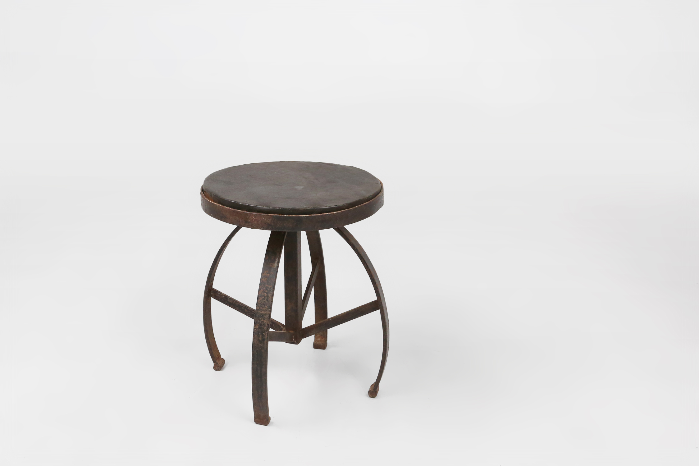 Industrial Black Metal Stools with Frame, France, 1920sthumbnail